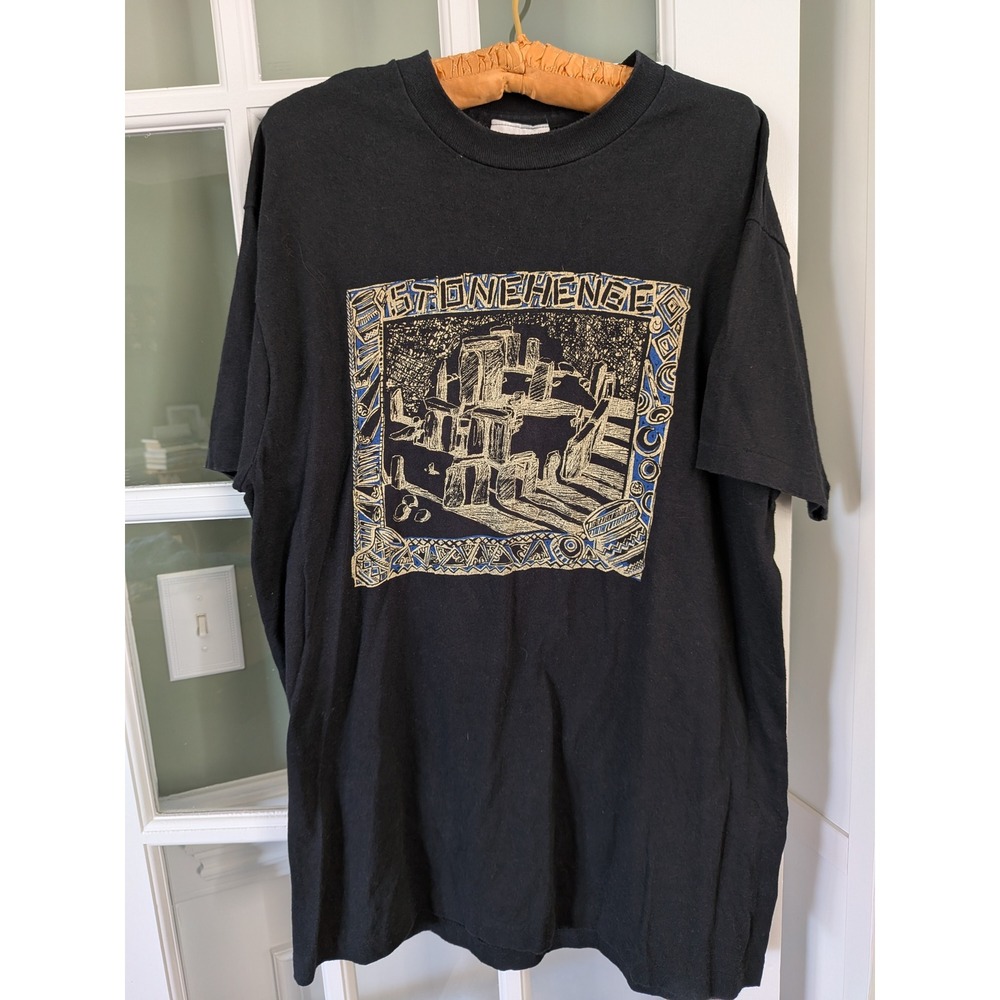 English Heritage Stonehenge Graphic T-Shirt Black Cotton XL Souvenir Tee